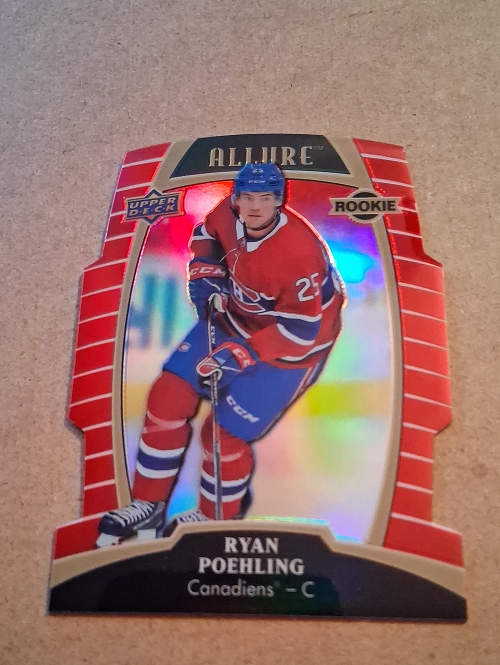 Allure Ryan Poehling Rookie Hockey Card - Red/Blue